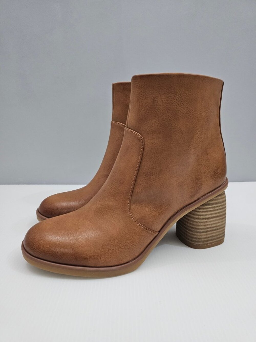 Korks By Kork Ease Destiny Ankle Boots Womens 9 Tan Block Heel Comfort Fall